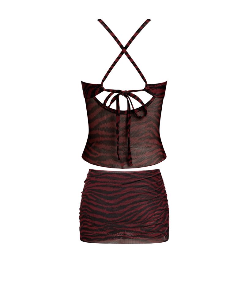 Women's Scoop Neck Cross-Back Removable-Cup Tankini Set
