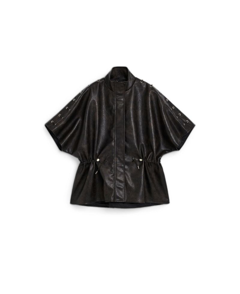 Women's Poncho Leather Effect