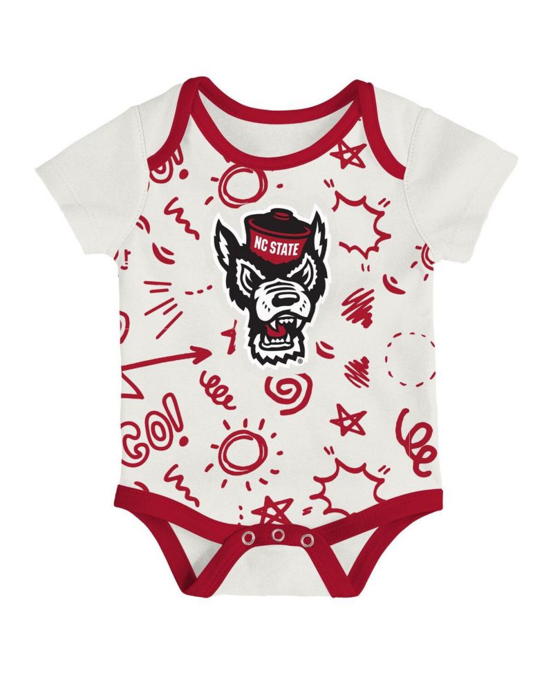 Baby Boys and Girls 3-Pack NC State Wolfpack All Day Play Bodysuit Set