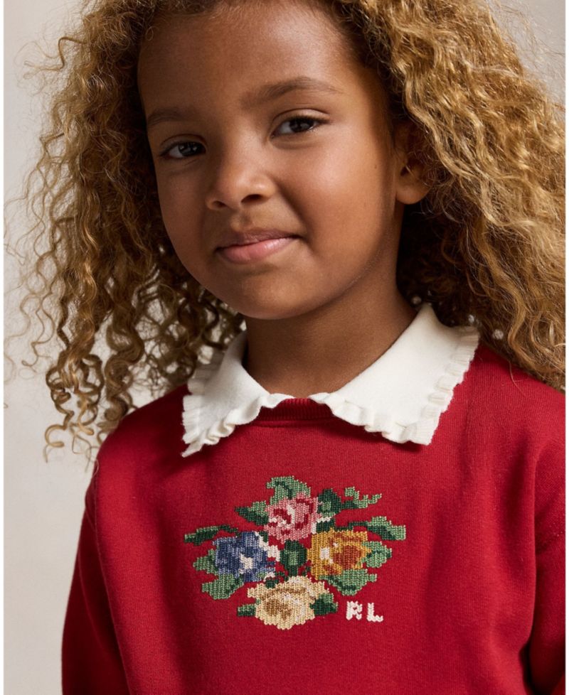 Girls' 2T-6X Collared Fleece Sweatshirt