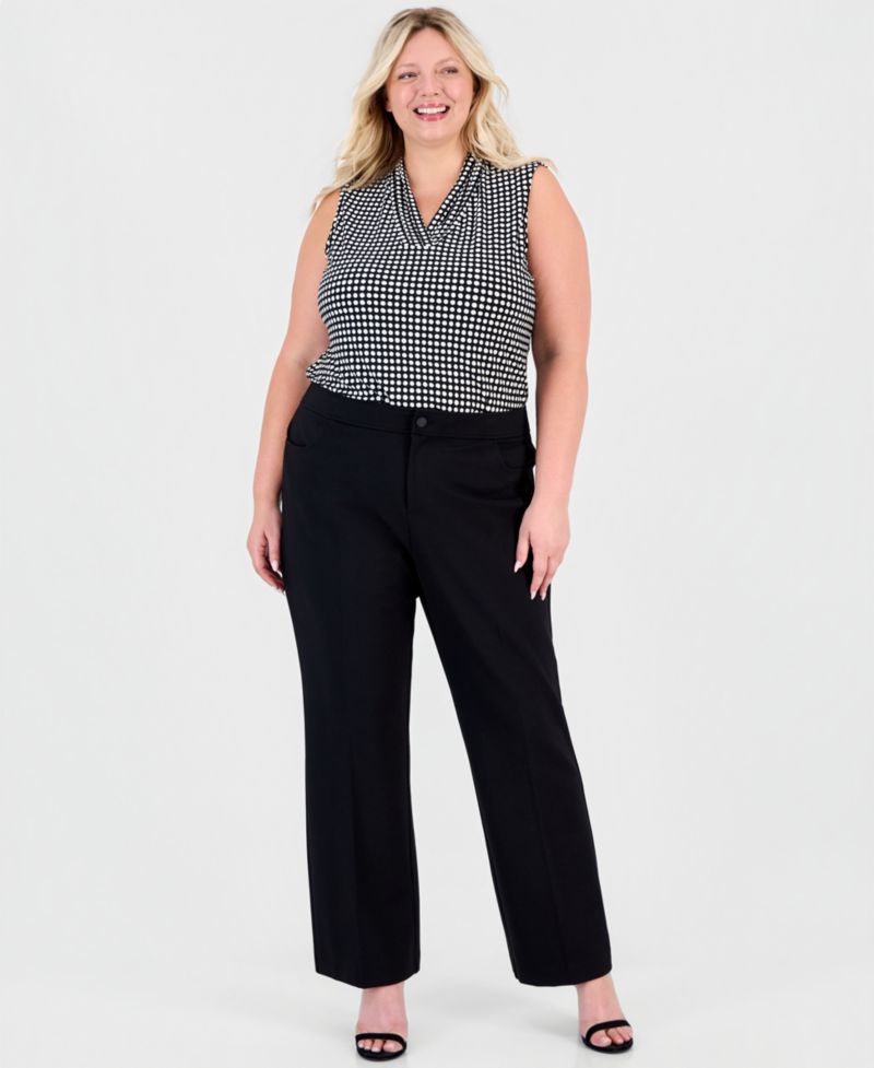 Plus Size Wide-Leg Trousers