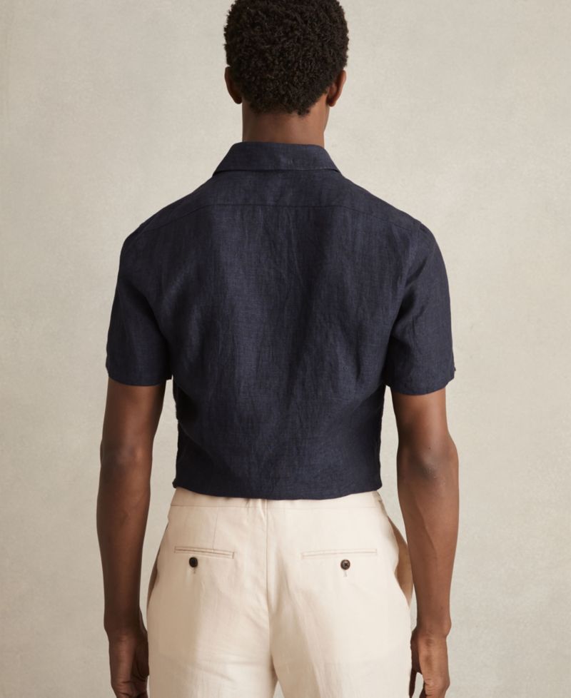 Men's Holiday Linen Short Sleeve Shirt