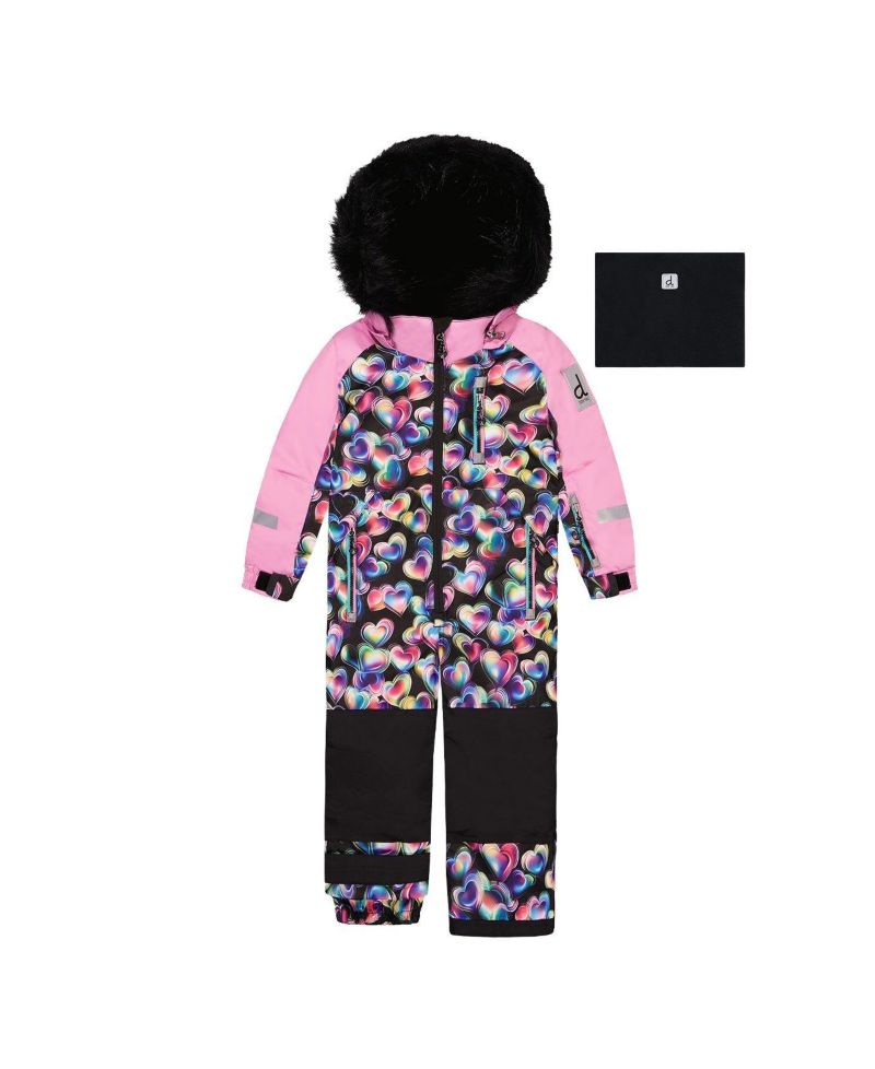 Little and Big Girl ( 6 to 14 )One Piece Play Snowsuit Heart Print