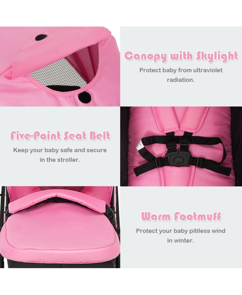 2-in-1 Baby Pushchair with Foldable Design for Newborn Infants