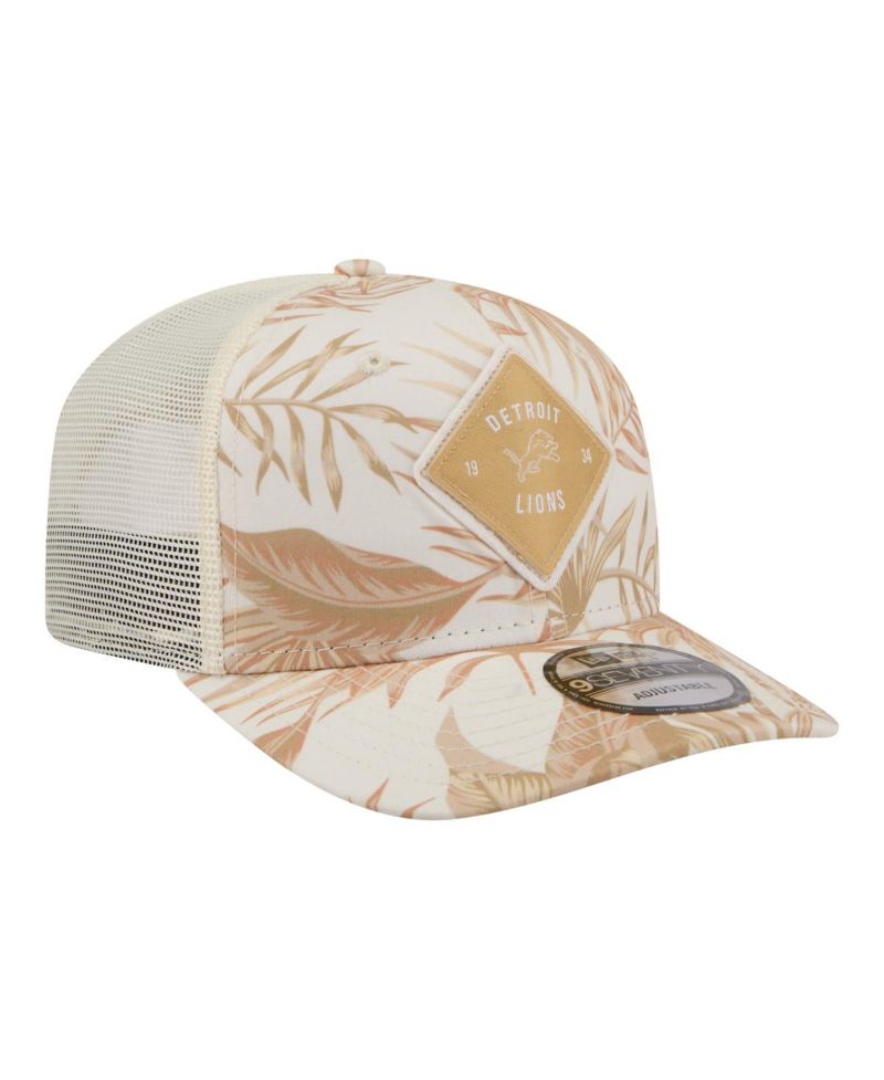 Men's Tan Detroit Lions Tonal Palm COOLERA 9SEVENTY Adjustable Trucker Hat