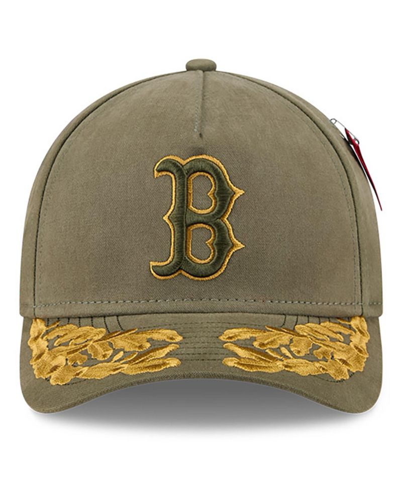 Men's Olive Boston Red Sox A-Frame 9FORTY Adjustable Hat