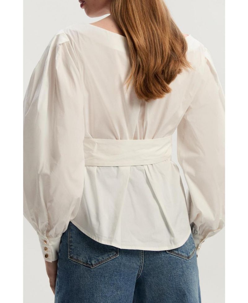 Women's Woven Wrap Detail Blouse