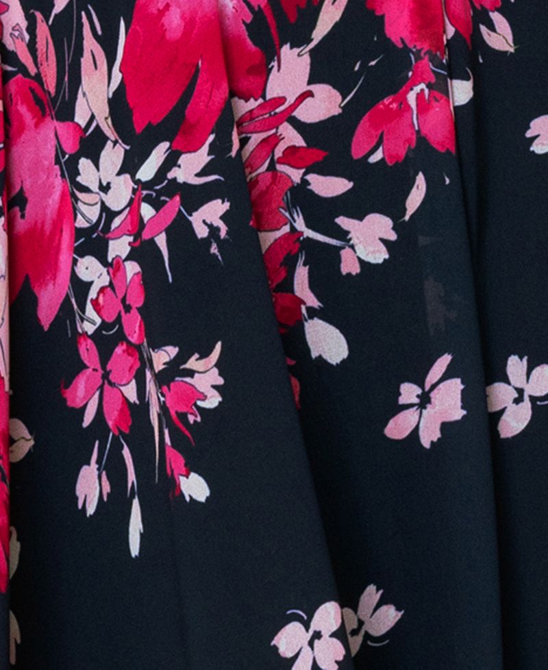 Women's Halter Neck Long Souffle Chiffon Floral Print Dress