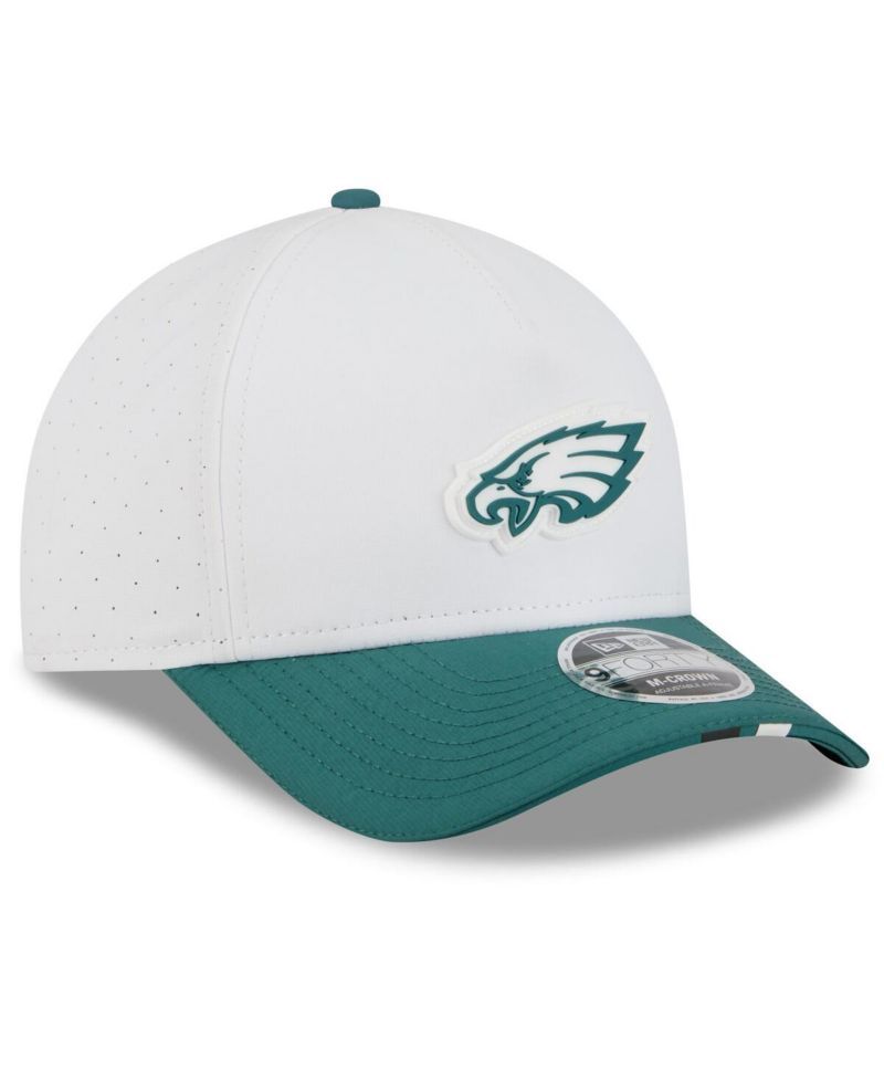 Men's White/Midnight Green Philadelphia Eagles 2025 NFL Training Camp A-Frame 9FORTY Adjustable Hat