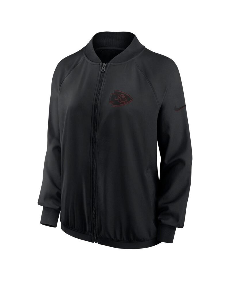 Women's Black Kansas City Chiefs Raglan Full-Zip Jacket