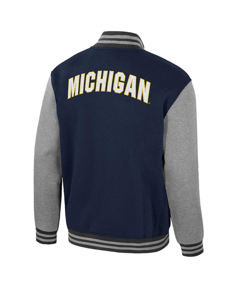 Men's Navy Michigan Wolverines Ambi-Turner Full-Zip Varsity Jacket