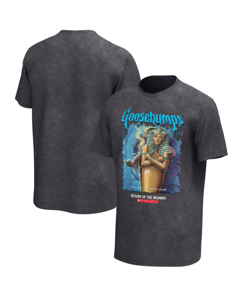 Men's Charcoal Goosebumps Return of the Mummy Washed Graphic T-Shirt