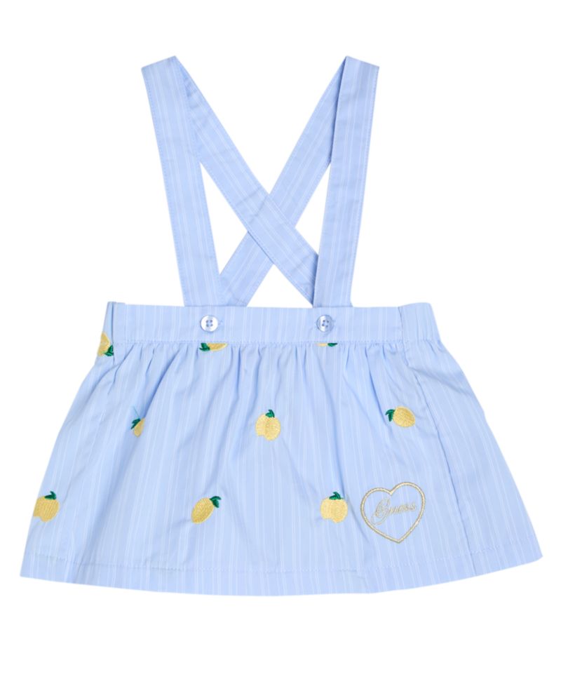 Baby Girls' Short Sleeve Bodysuit and Poplin Yarn Dye Stripe Skirtall, 2-Piece Set