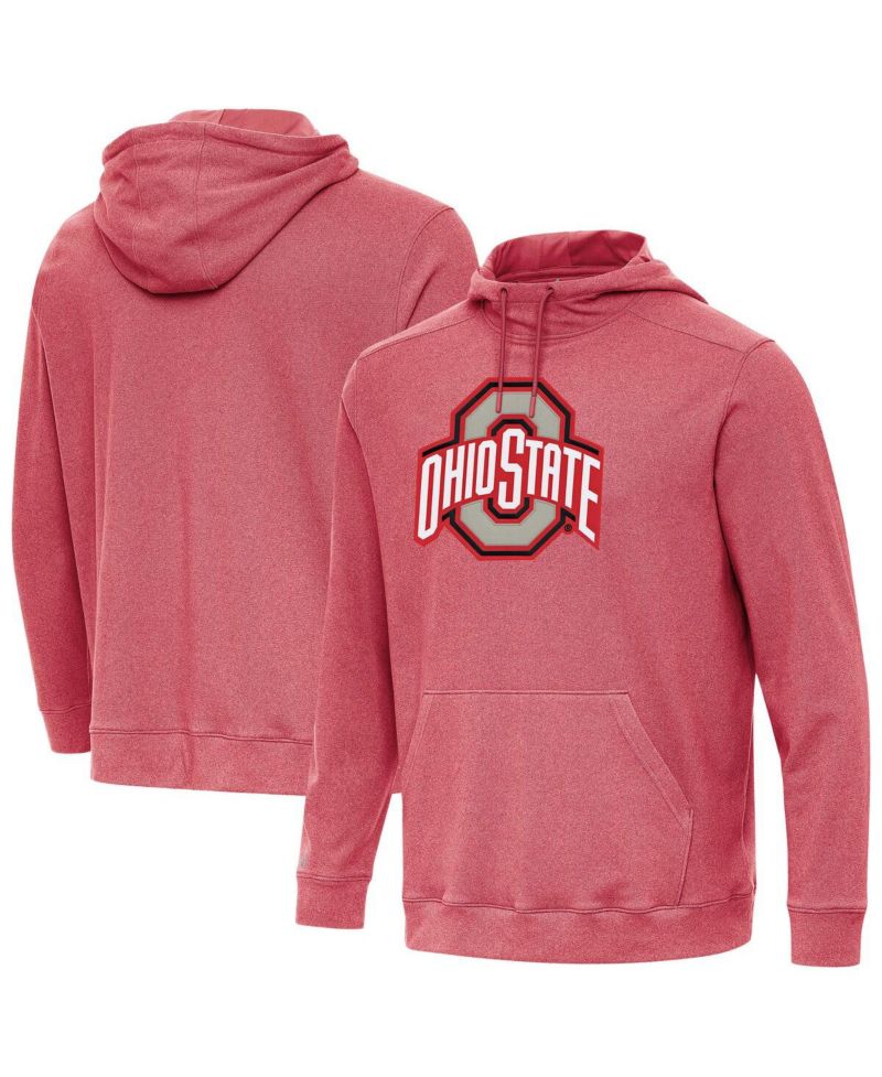 Men's Heather Scarlet Ohio State Buckeyes Cloud Pullover Hoodie