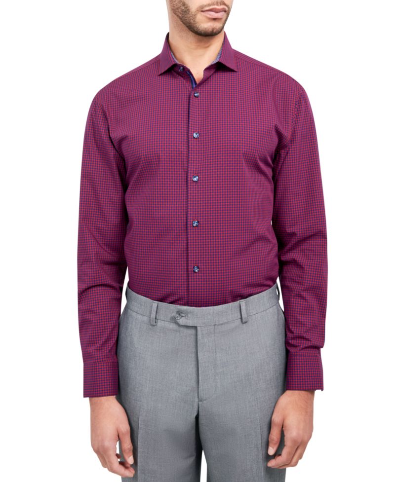 Men's Regular-Fit Gingham Dress Shirt