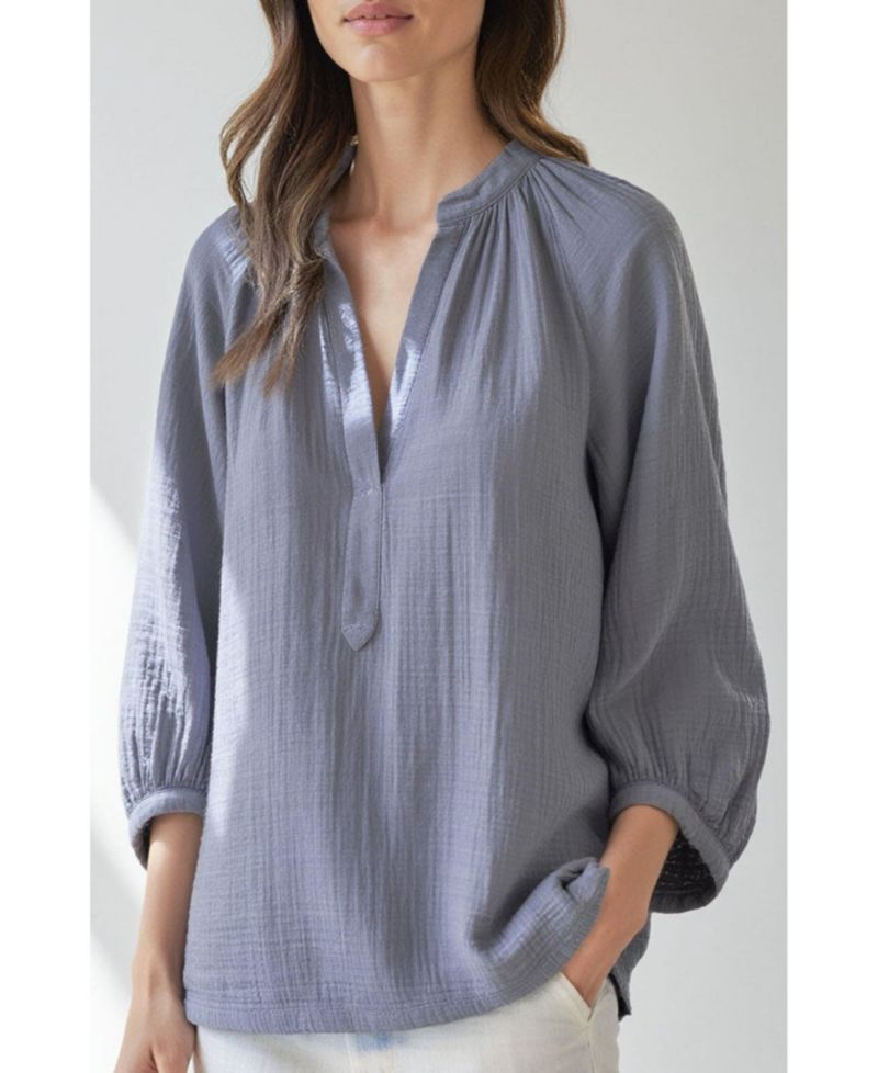 Women's Ocean+Main Fuchsia Gauze Top