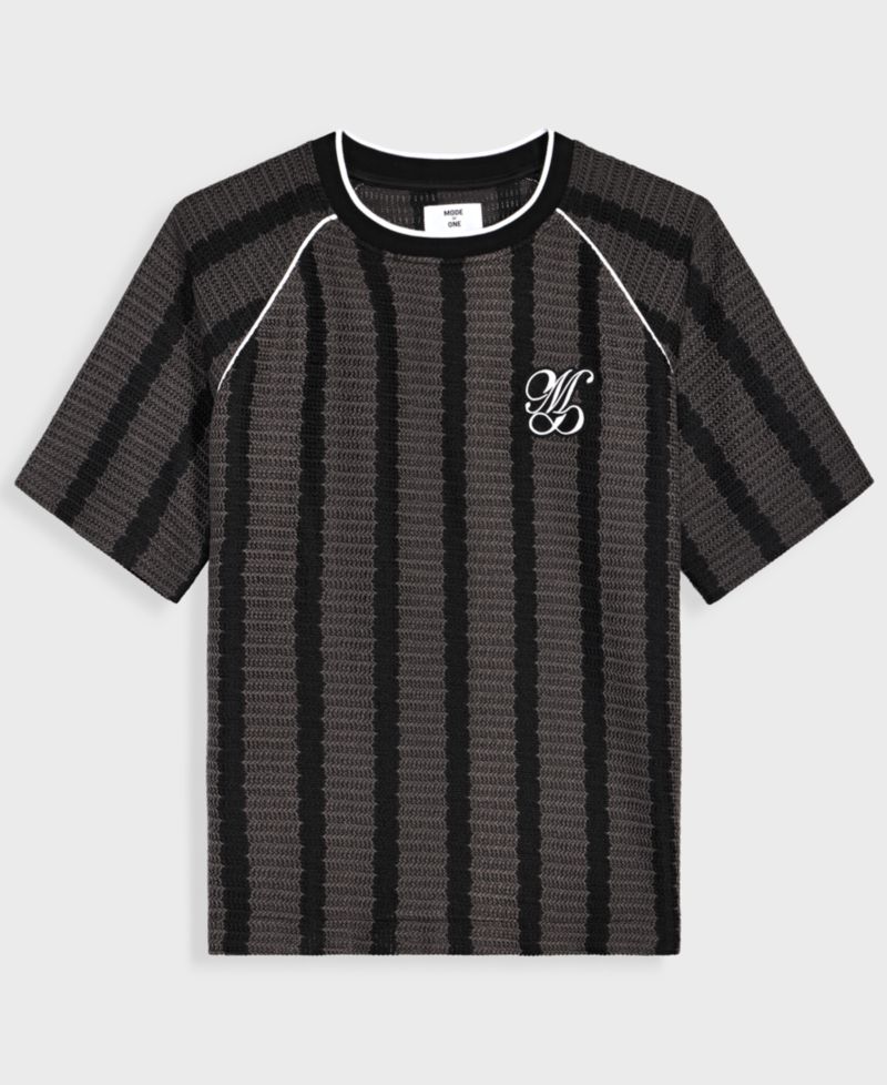 Men's Crochet-Stripe Relaxed T-Shirt