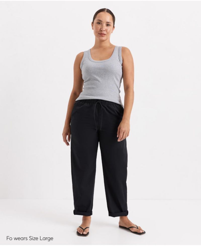Women's Peached Twill Organic Cotton-Blend Pull-On Pants