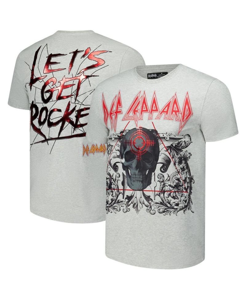 Men's Heather Gray Def Leppard Let's Get Rocked T-Shirt