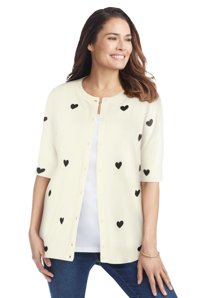 Plus Size Within Perfect Elbow Length Sleeve Cardigan Sweater