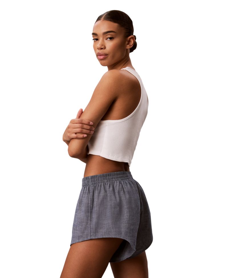 Women's High-Rise Pull-On Chambray Shorts, 3" Inseam