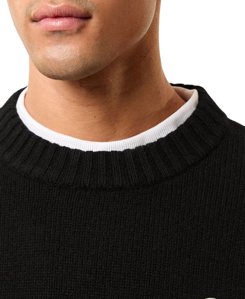 Men's Archibald Embroidered Monogram Crewneck Wool Sweater