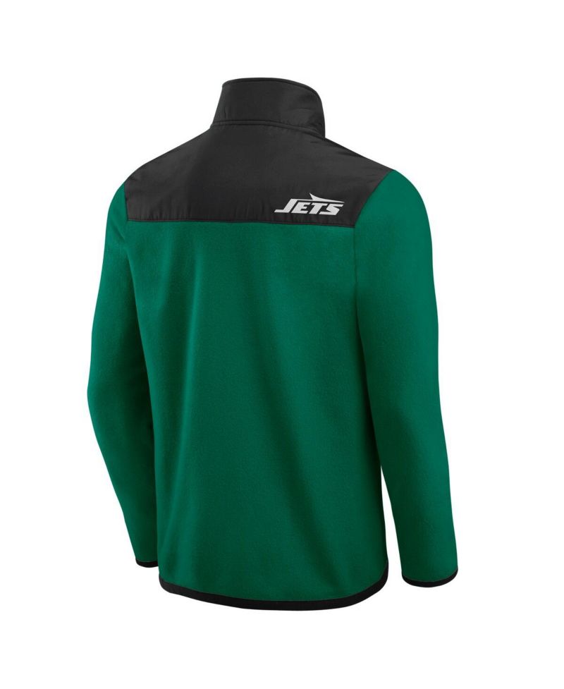 Darius Rucker Collection by Men's Green New York Jets Color Block Polar Fleece Full-Zip Jacket