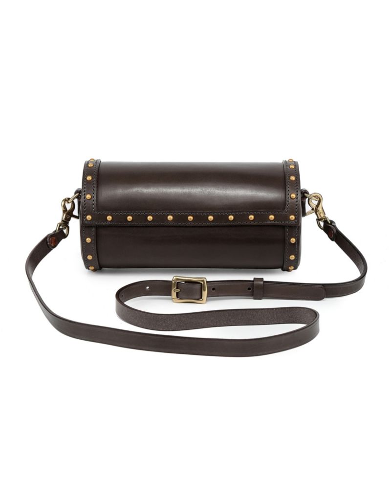 Oranda Small Leather Barrel Crossbody Bag