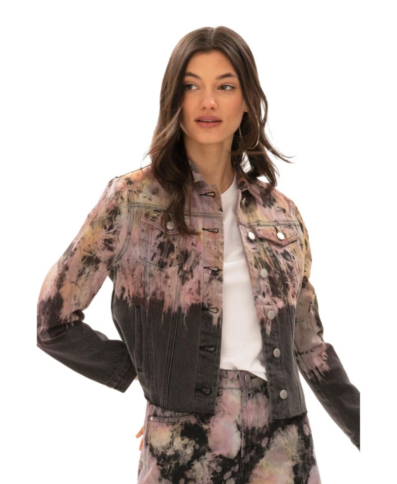 Women's Daria Tie-Dye Cropped Denim Trucker Jacket