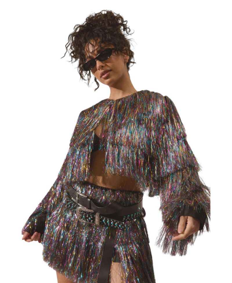 Women's Tinsel Tiered Cropped Jacket