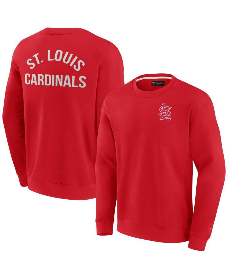 Men's and Women's Red St. Louis Cardinals Super Soft Fleece Pullover Crew Sweatshirt