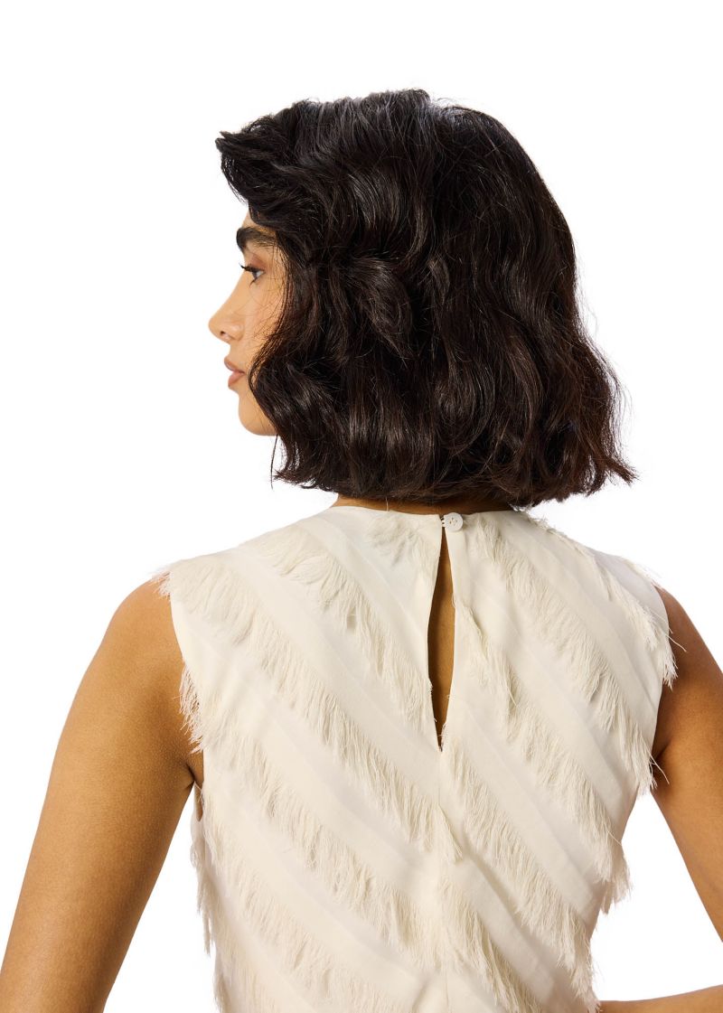 Women's Fringe Textured Midi Dress