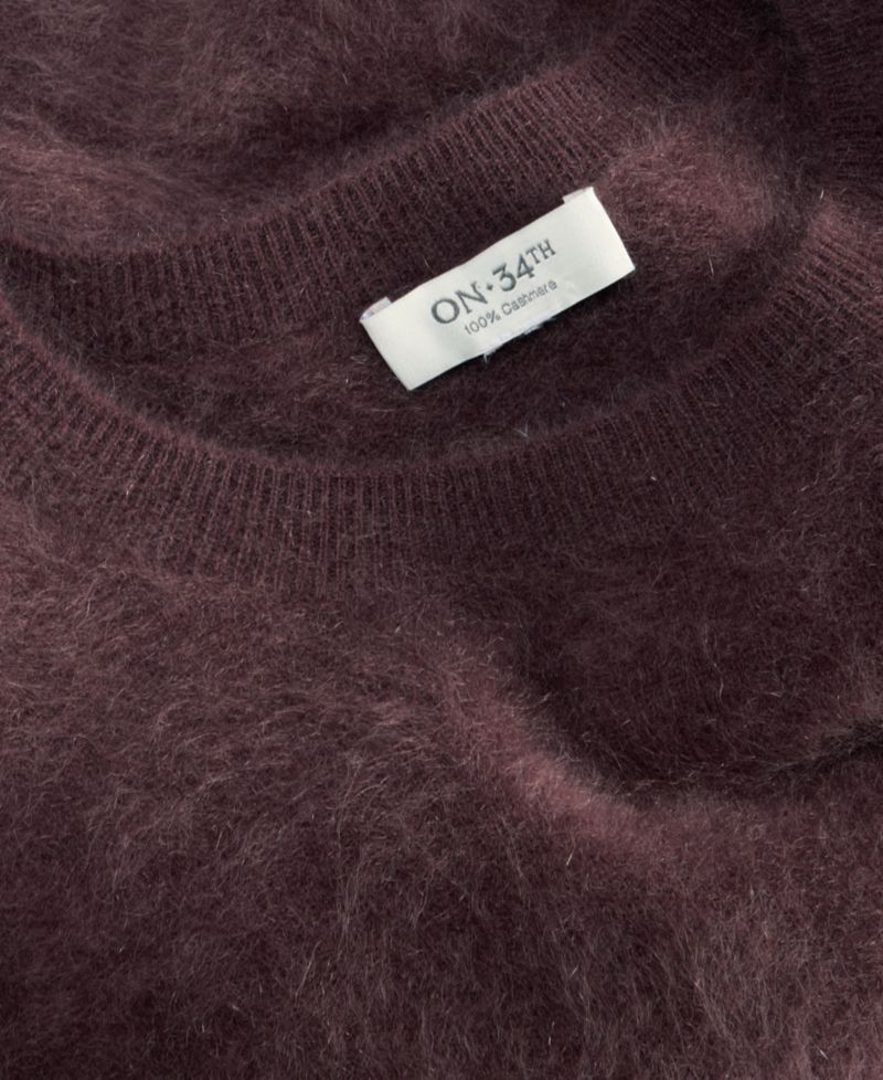 Women's 100% Cashmere Cropped Brushed Shrunken Sweater
