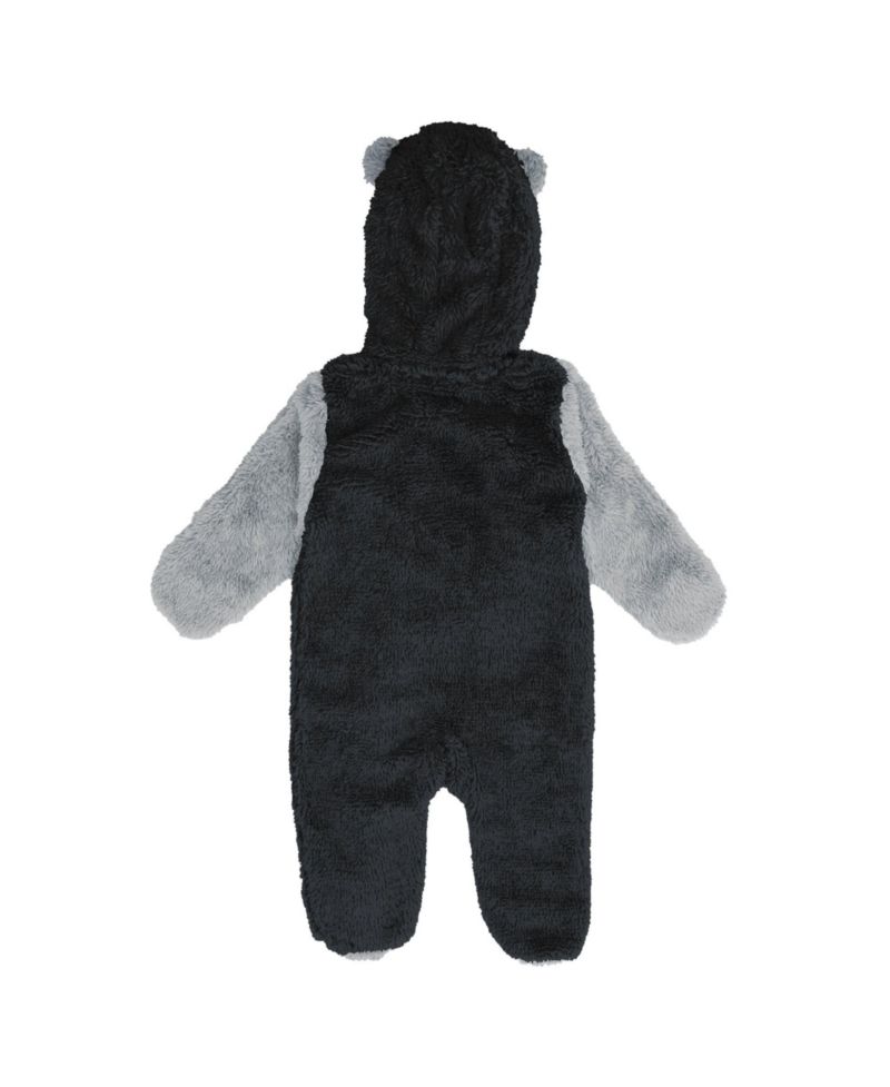 Baby Boys and Girls Black Las Vegas Raiders Teddy Fleece Bunting Full-Zip Sleeper