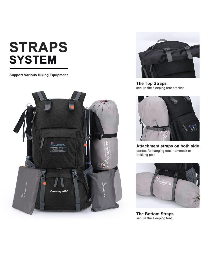 40 Liter Hiking Backpack with 3 Liter Hydration Bladder for Women Men Outdoor Travel Camping Day Pack with Rain Cover