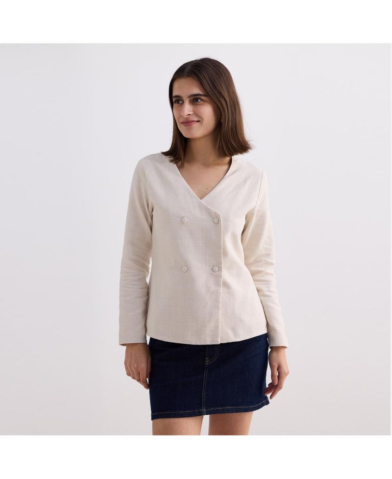 Women's Fitted Cotton Tweed Jacket
