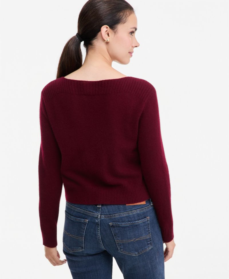 Plus Size 100% Cashmere Boat-Neck Sweater