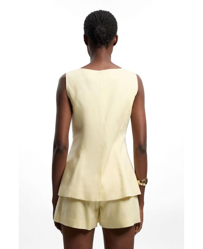 Women's Round Neck Button Waistcoat