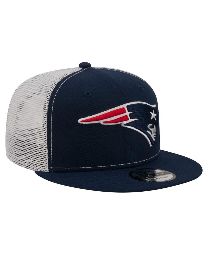 Men's Navy New England Patriots Core Team 9FIFTY Trucker Snapback Hat