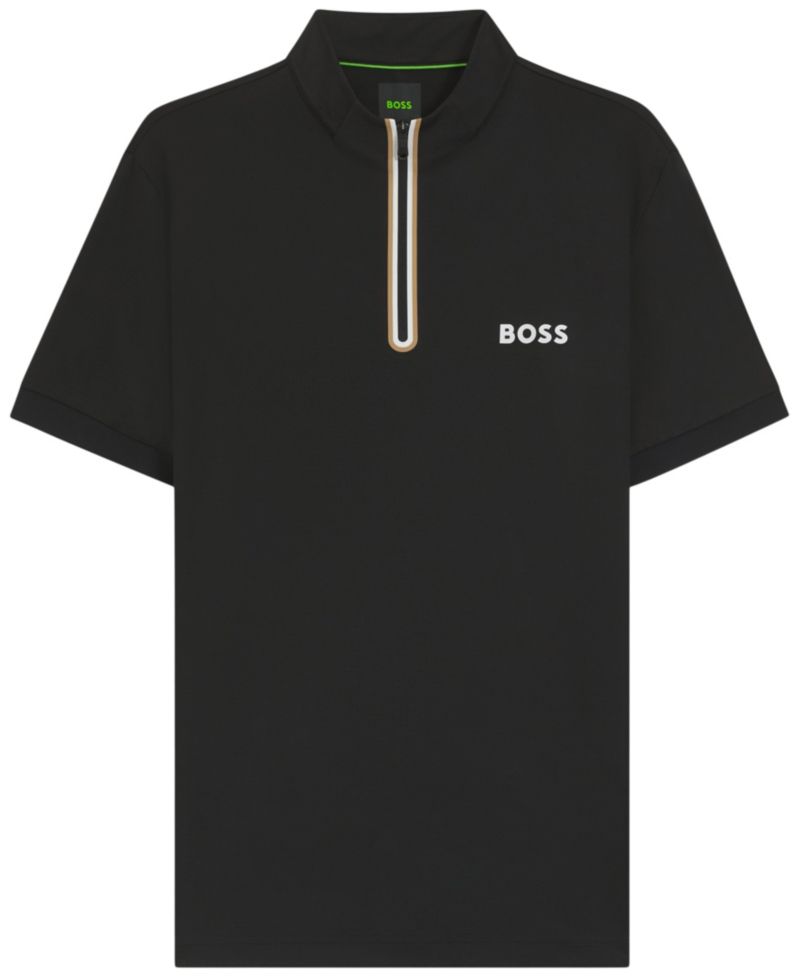 Men's Stretch-Mesh Jersey Zip-Neck T-Shirt