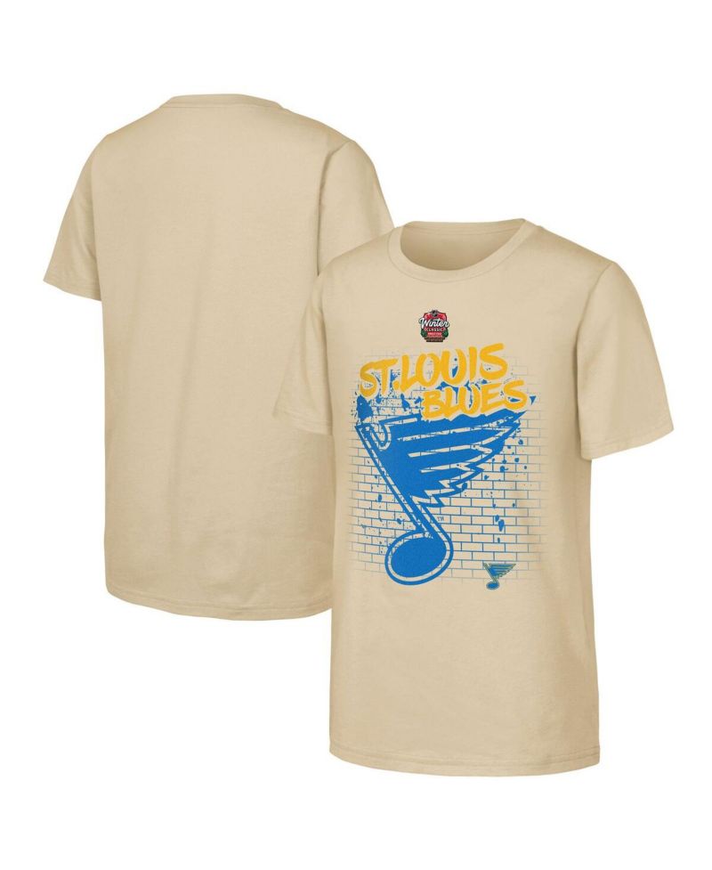 Big Boys and Girls Tan St. Louis Blues 2025 NHL Winter Classic Street Art T-Shirt