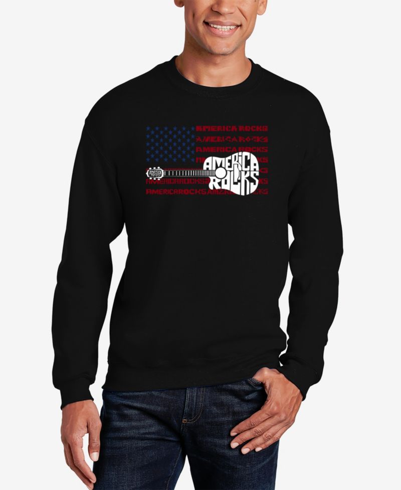 Men's America Rocks Word Art Crewneck Sweatshirt