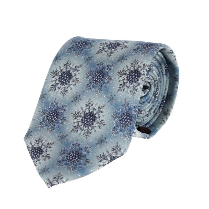 Big & Tall Clarence The Classy Snowflake Silk Holiday Necktie