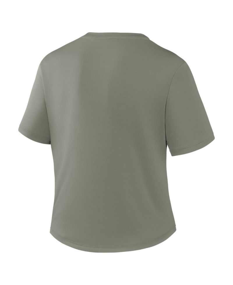 Women's Olive Los Angeles Dodgers One Twist Dri-FIT Cropped T-Shirt