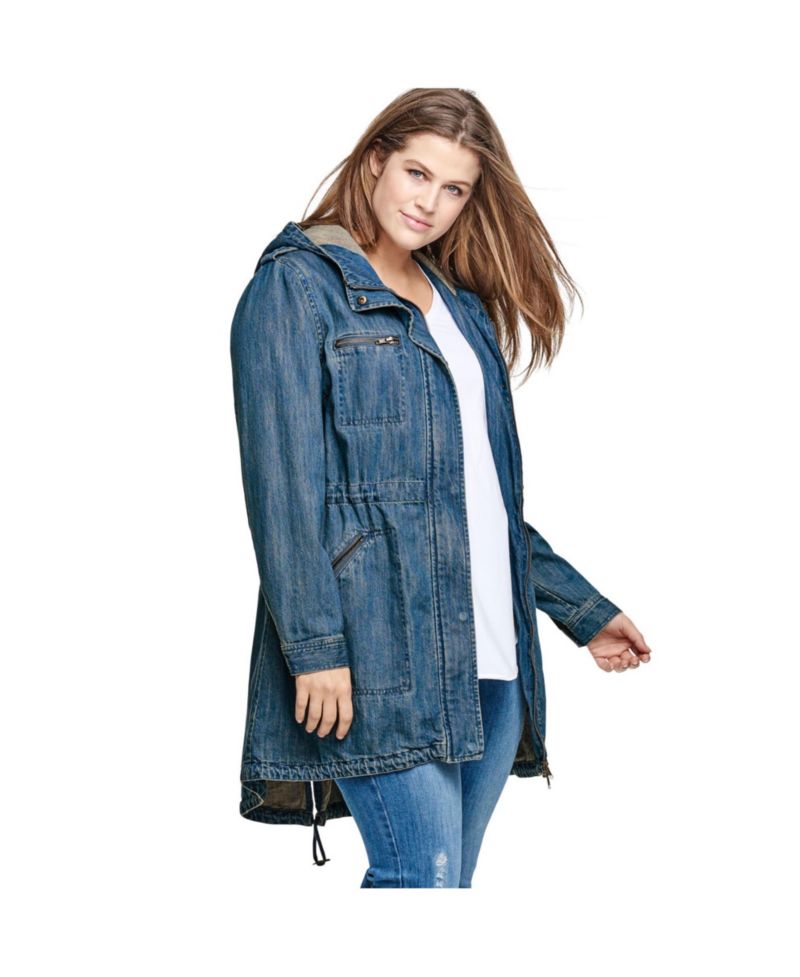 Women's Hooded Anorak Denim Jacket