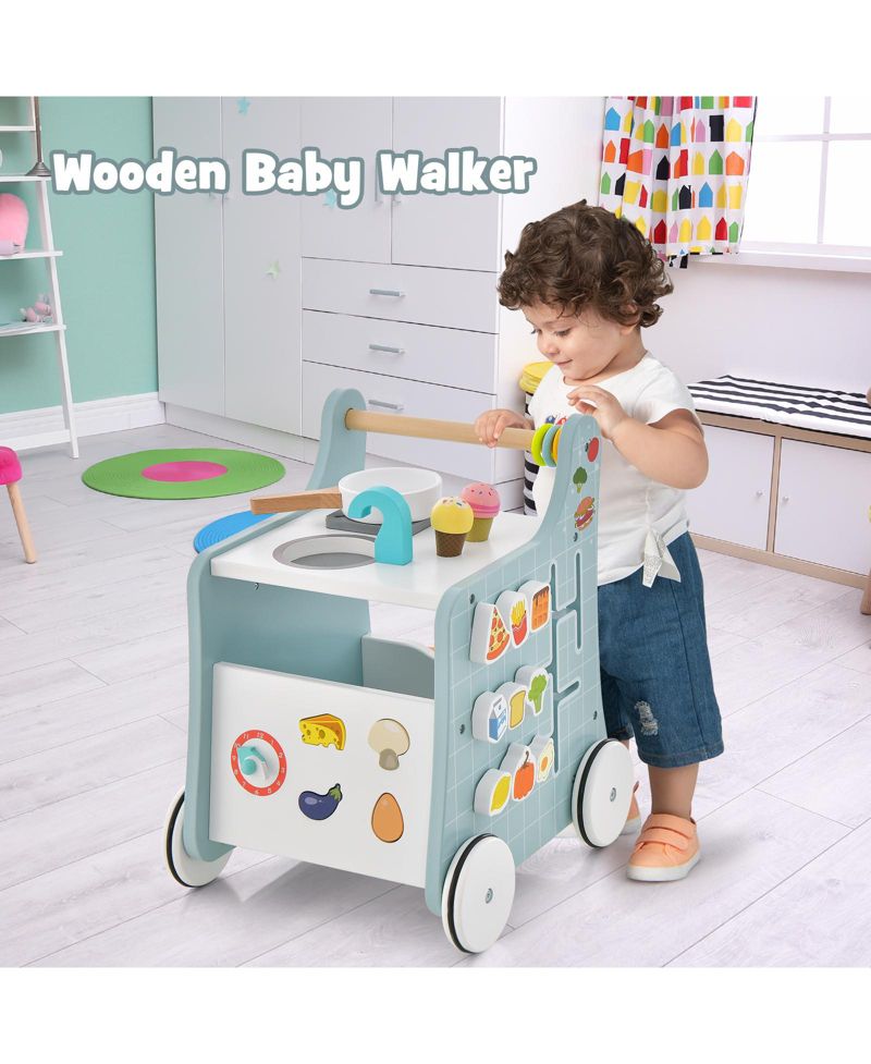 6-in-1 baby push walker with Play Kitchen Over 12 Months