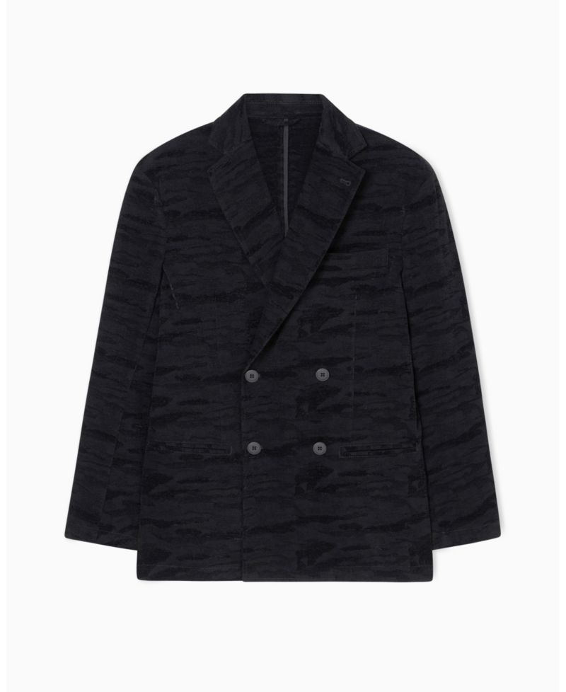 Men's Jacquard Camouflage Print Blazer