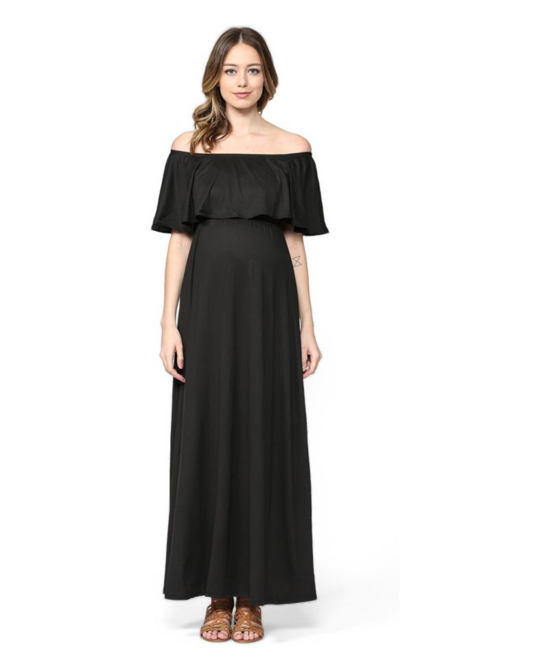 Women's Off-Shoulder Ruffled Maxi Dress