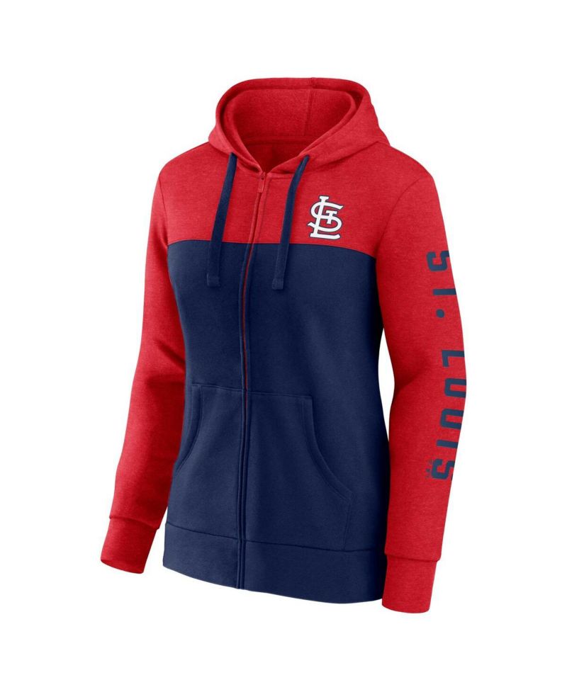 Women's Red, Navy St. Louis Cardinals City Ties Hoodie Full-Zip Sweatshirt