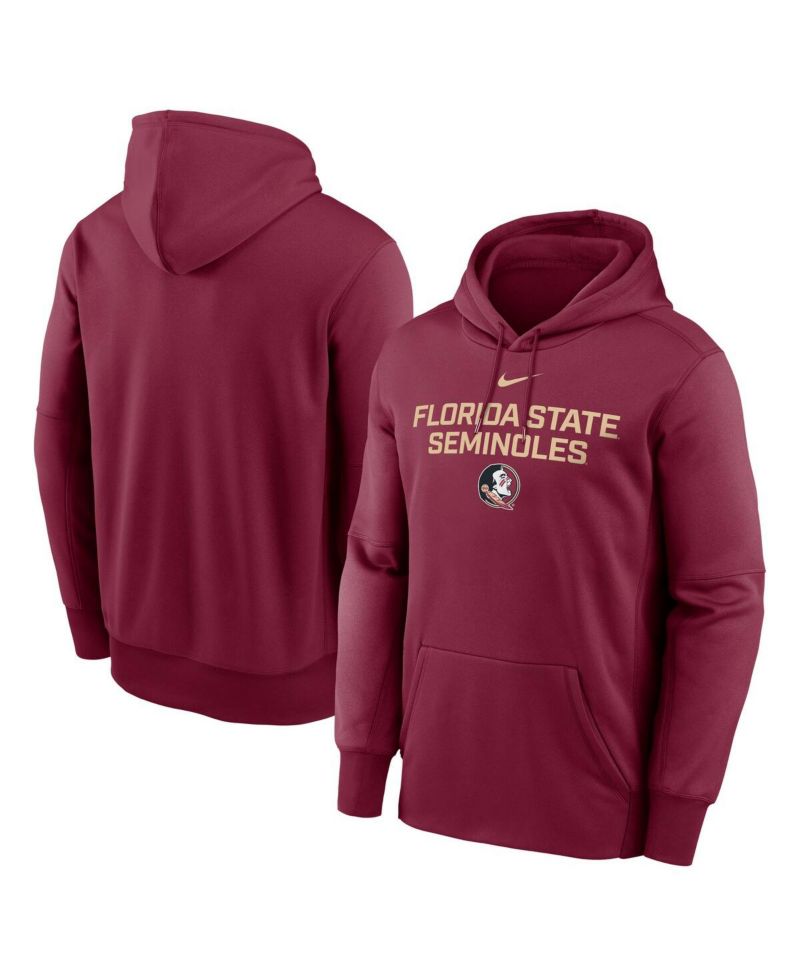 Men's Garnet Florida State Seminoles Team Stacked Performance Pullover Hoodie